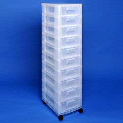 Storage tower with 10x7 litre Really Useful Drawers