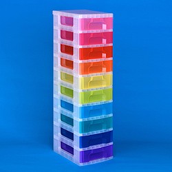 Storage tower with 10x7 litre Really Useful Drawers