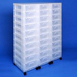 Storage tower triple with 30x7 litre Really Useful Drawers