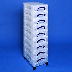 Storage tower with 9x4 litre Really Useful Boxes