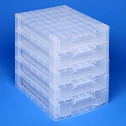 Desktop organiser with 5x5 litre Really Useful Drawers