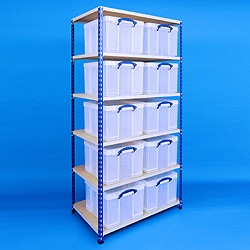 2 bay industrial racking with 10x42 litre Really Useful Boxes