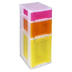 Slimline storage tower with 1x3.5 + 1x6 + x11.5 litre Really Useful Drawers