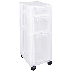 Slimline storage tower with 1x3.5 + 1x6 + x11.5 litre Really Useful Drawers