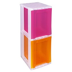 Slimline storage tower with 2x11.5 litre Really Useful Drawers