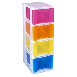 Slimline storage tower with 4x6 litre Really Useful Drawers