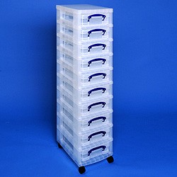 Storage tower with 10x4 litre Really Useful Boxes