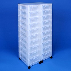 Storage tower double with 20x7 litre Really Useful Drawers