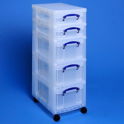 Storage tower with 2x4 + 3x9 litre Really Useful Boxes