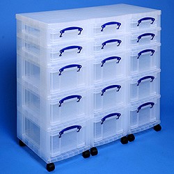Storage tower triple with 6x4 + 9x9 litre Really Useful Boxes