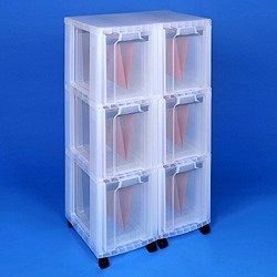 Storage tower double with 6x25 litre Really Useful Drawers