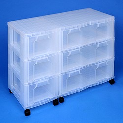 Storage tower triple with 3x12 + 3x30 litre Really Useful Drawers