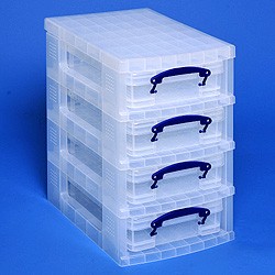 Really Useful Multicoloured 4 Litre x4 Storage Boxes May Vary To availability 