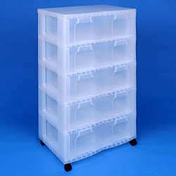 Storage tower double with 5x30 litre Really Useful Drawers