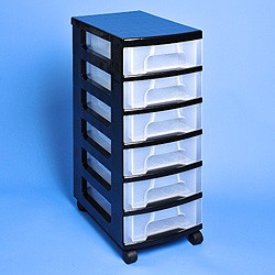 Really Useful Plastic Storage Unit 6 X 7 Litre Clear Tower Rainbow Drawers 