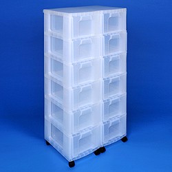 Storage tower double with 12x12 litre Really Useful Drawers