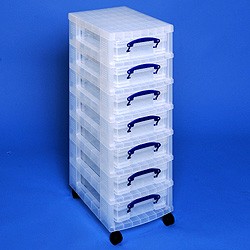 Storage tower with 7x4 litre Really Useful Boxes
