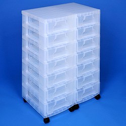 Storage tower double with 14x7 litre Really Useful Drawers