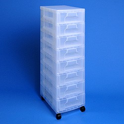 Really Useful Drawer Tower 8 x 7 Litre Clear/Rainbow 