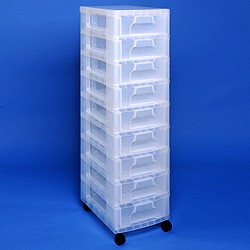 Storage tower with 9x7 litre Really Useful Drawers