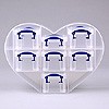  Small heart organiser with 1x0.07 + 6x0.14 litre boxes