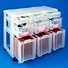 Storage tower triple with 3x7 + 3x12 + 3x25 litre drawers