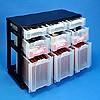 Storage tower triple with 3x7 + 3x12 + 3x25 litre drawers