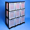 Storage tower triple with 9x25 litre drawers