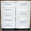 Storage tower double with 5x7 + 3x12 litre drawers
